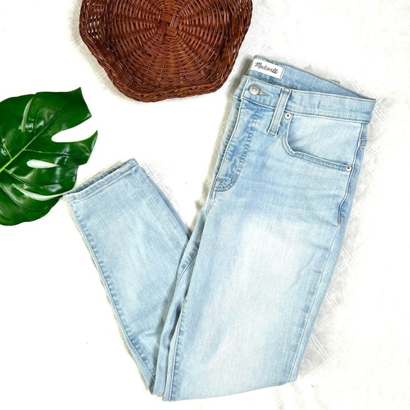 Madewell Mid Rise Skinny Crop Light Wash Lightweight Denim Jeans Size 28 - Picture 1 of 15